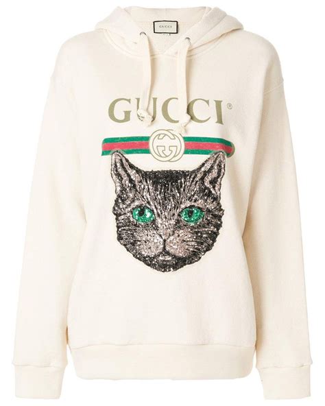 gucci cat glitter hoodie|Gucci Sweatshirts & Hoodies for Women .